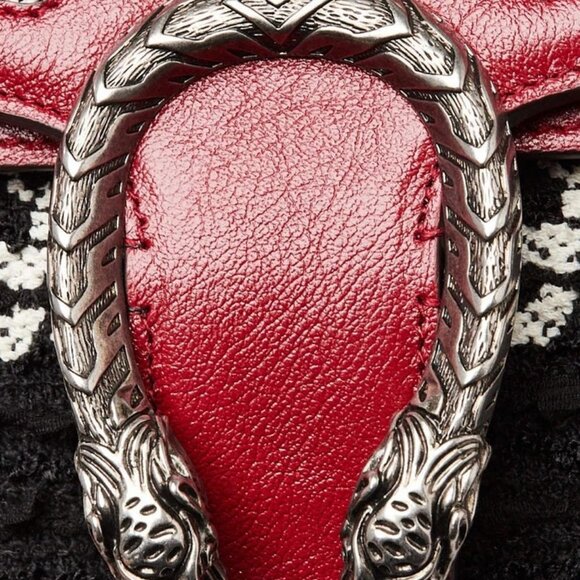 Gucci Black/Red Tweed GG Small Dionysus Bag - Picture 6 of 12